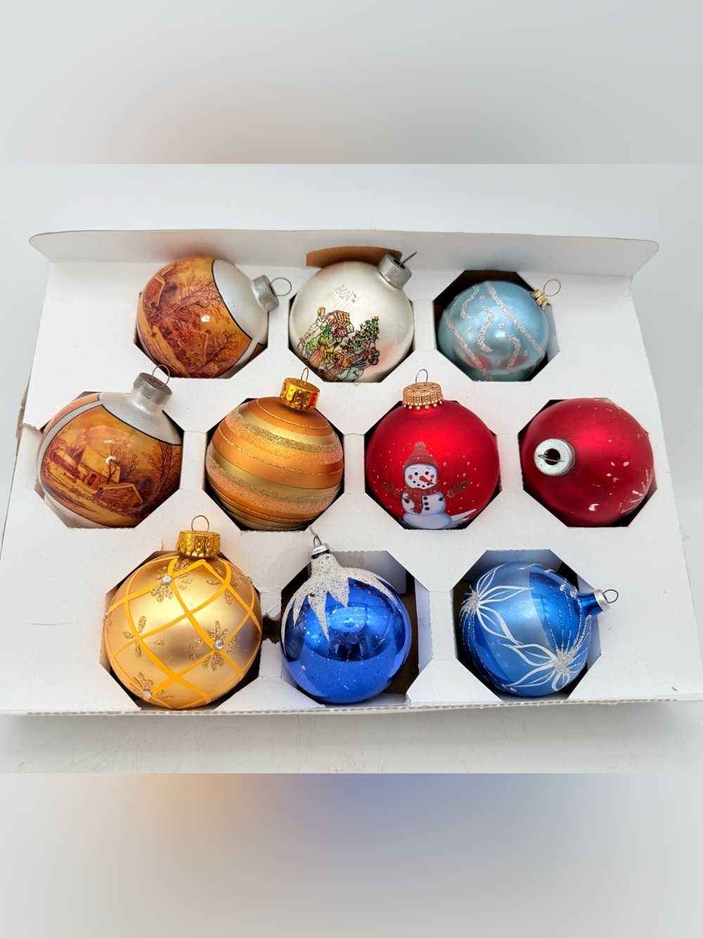 Mismatched Holiday Glass Ornament Set - Assorted Colors
